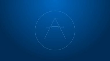 Sembol simya ikonunun beyaz çizgi hava elemanı mavi arkaplanda izole edildi. Temel mistik elementler. 4K Video hareketli grafik canlandırması