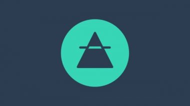 Sembol simya ikonunun turkuaz hava elementi mavi arkaplanda izole edildi. Temel mistik elementler. 4K Video hareketli grafik canlandırması