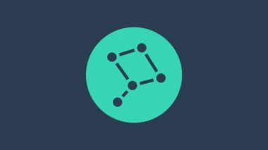 Turkuaz Büyük Ayı takımyıldızı ikonu mavi arkaplanda izole edildi. 4K Video hareketli grafik canlandırması