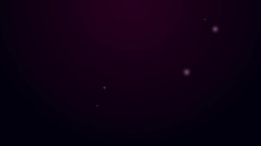 Parlayan neon hattı Mars sembolü simgesi siyah arkaplanda izole edildi. Astroloji, numeroloji, yıldız falı, astronomi. 4K Video hareketli grafik canlandırması