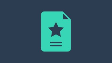 Turkuaz Yıldız takımyıldızı burç simgesi mavi arkaplanda izole edildi. 4K Video hareketli grafik canlandırması