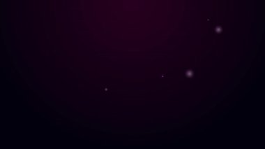 Parlayan neon hattı Ay ve yıldız simgesi siyah arkaplanda izole edildi. Bulutlu gece işareti. Uyku rüyalarının sembolü. Dolunay. Gece ya da yatak zamanı tabelası. 4K Video hareketli grafik canlandırması