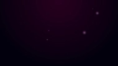 Parlayan neon hattı Kova burcu simgesi siyah arka planda izole edilmiş. Astrolojik yıldız falı koleksiyonu. 4K Video hareketli grafik canlandırması