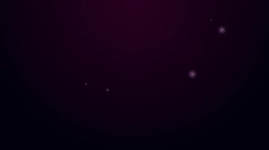 Parlayan neon hattı Lemon simgesi siyah arkaplanda izole edildi. 4K Video hareketli grafik canlandırması