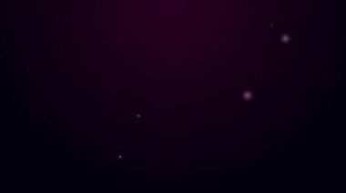 Parlayan neon hattı sigara simgesi siyah arkaplanda izole edildi. Tütün tabelası. Sigara içme sembolü. 4K Video hareketli grafik canlandırması