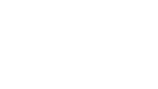 Linha preta Elemento terrestre do ícone de alquimia do símbolo isolado no fundo branco. Elementos místicos básicos. Animação gráfica em movimento de vídeo 4K — Vídeo de Stock