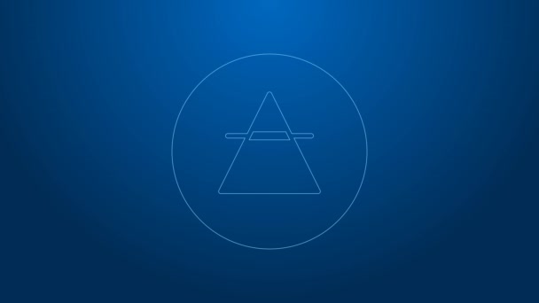 Fehér vonal Levegő eleme a szimbólum alkímia ikon elszigetelt kék alapon. Alapvető misztikus elemek. 4K Videó mozgás grafikus animáció — Stock videók