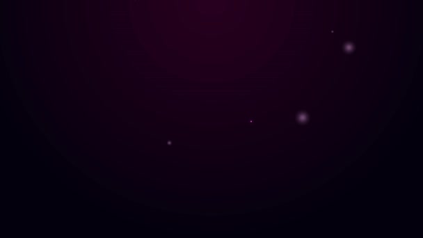 갈 잉 네온 선 궁수자리 황도대 별자리 아이콘은 검은 배경에 분리되어 있다. 점성학적 천 궁도 수집 품. 4K 비디오 모션 그래픽 애니메이션 — 비디오
