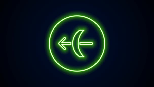 Glödande neon linje Skytten zodiak tecken ikon isolerad på svart bakgrund. Astrologiska horoskop samling. 4K Video motion grafisk animation — Stockvideo
