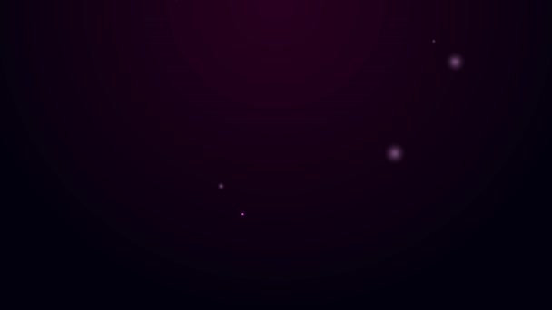 Glödande neon line Comet faller ner snabb ikon isolerad på svart bakgrund. 4K Video motion grafisk animation — Stockvideo