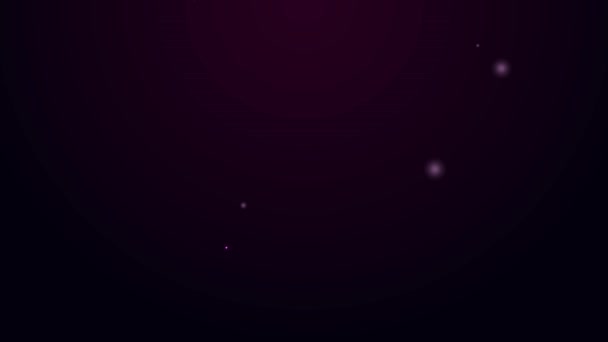 Ragyogó neon vonal Rák állatöv jel ikon elszigetelt fekete alapon. Asztrológiai horoszkóp gyűjtemény. 4K Videó mozgás grafikus animáció — Stock videók