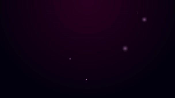 Zářící neonová čára Ikona Padající hvězdy izolovaná na černém pozadí. Meteoroid, meteorit, kometa, asteroid, hvězdná ikona. Grafická animace pohybu videa 4K — Stock video
