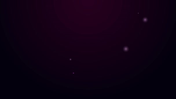 Λαμπερή γραμμή νέον Αστέρι αστερισμός zodiac εικονίδιο απομονώνονται σε μαύρο φόντο. 4K Γραφική κίνηση κίνησης βίντεο — Αρχείο Βίντεο