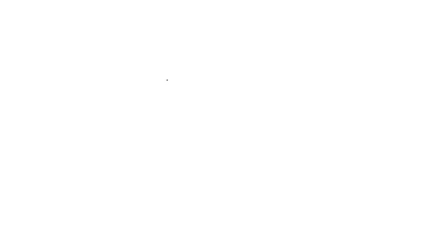 Línea negra Cometa cayendo hacia abajo icono rápido aislado sobre fondo blanco. Animación gráfica de vídeo 4K — Vídeo de stock