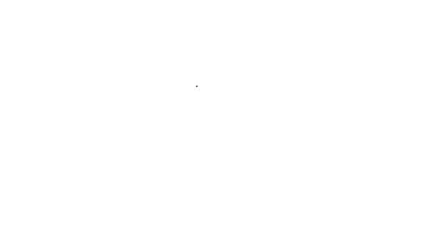 Μαύρη γραμμή φύλλων τσαγιού εικονίδιο απομονώνονται σε λευκό φόντο. Φύλλα τσαγιού. 4K Γραφική κίνηση κίνησης βίντεο — Αρχείο Βίντεο
