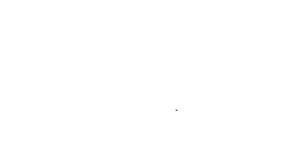 Černá čára šálek čaje ikona izolované na bílém pozadí. Grafická animace pohybu videa 4K — Stock video
