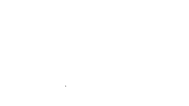 Linha preta Ícone de cigarro isolado no fundo branco. Assinatura do tabaco. Símbolo do fumo. Animação gráfica em movimento de vídeo 4K — Vídeo de Stock