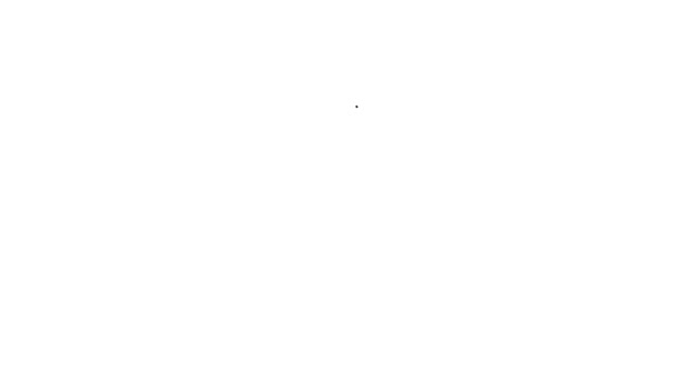 Siyah çizgi Mate çay ikonu beyaz arkaplanda izole edilmiş. 4K Video hareketli grafik canlandırması — Stok video