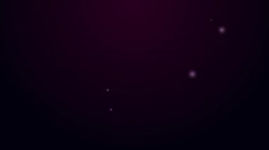 Parlayan neon hattı siyah arka planda izole edilmiş zeytinyağı ikonu. Zeytinyağı ikonlu sürahi. 4K Video hareketli grafik canlandırması