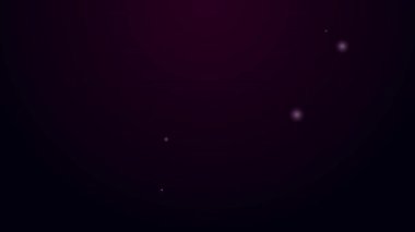 Parlayan neon hattı Apple ve muz ikonu siyah arkaplanda izole edildi. Fazla kilolu. Sağlıklı diyet menüsü. Fitness diyeti elması. 4K Video hareketli grafik canlandırması