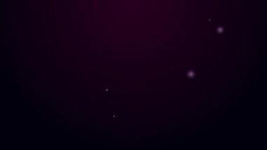 Parlayan neon hattı Avocado meyve simgesi siyah arkaplanda izole edildi. 4K Video hareketli grafik canlandırması