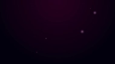 Parlayan neon hattı siyah arkaplanda izole edilmiş psikoloji ikonunda bir sorun buluyor. 4K Video hareketli grafik canlandırması
