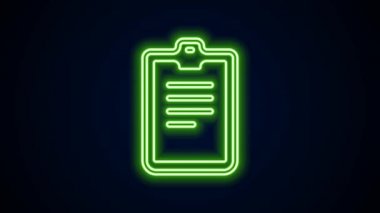 Parlayan neon hattı Psikolojik test ikonu siyah arka planda izole edildi. 4K Video hareketli grafik canlandırması