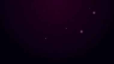 Parlayan neon hattı psikoloji ikonu siyah arkaplanda izole edildi. Psi sembolü. Akıl sağlığı konsepti, psikanaliz analizi ve psikoterapi. 4K Video hareketli grafik canlandırması