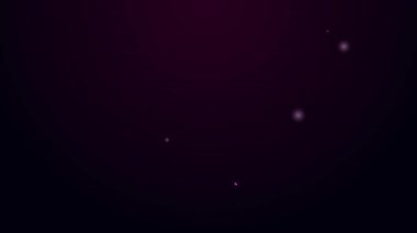 Siyah arkaplanda parlayan neon hattı ilaç veya tablet ikonu. Kapsül hapı ve uyuşturucu işareti. Eczane tasarımı. 4K Video hareketli grafik canlandırması