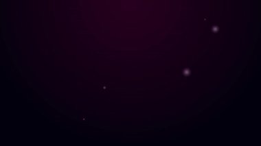 Siyah zemin üzerinde izole edilmiş psikoloji ikonundaki soruna parlayan neon hattı çözümü. Akıl sağlığı terapisi. 4K Video hareketli grafik canlandırması