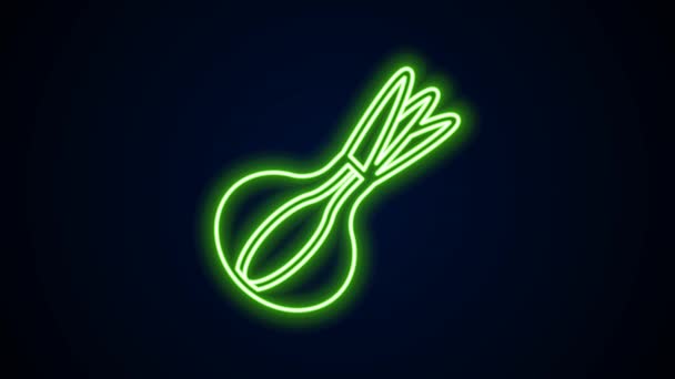 Glowing neon line Onion icon isolated on black background. 4K Video motion graphic animation — Stock Video