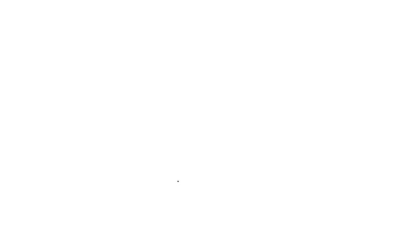 Línea negra Icono de fruta de aguacate aislado sobre fondo blanco. Animación gráfica de vídeo 4K — Vídeos de Stock