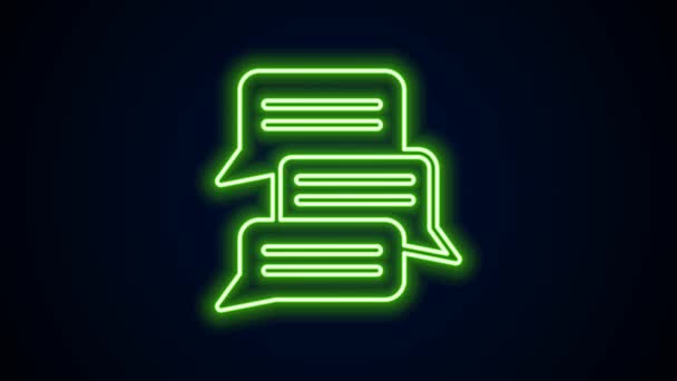 Glödande neon line Online psykologisk rådgivning avstånd ikon isolerad på svart bakgrund. Psykoterapi, psykologisk hjälp, psykolog på nätet. 4K Video motion grafisk animation — Stockvideo