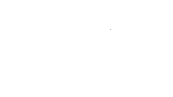 Línea negra Icono de encefalograma aislado sobre fondo blanco. Actividad eléctrica. Animación gráfica de vídeo 4K — Vídeo de stock