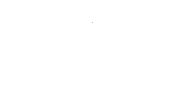 Línea negra Icono de distancia de consejería psicológica en línea aislado sobre fondo blanco. Psicoterapia, ayuda psicológica, psiquiatra consultoría en línea. Animación gráfica de vídeo 4K — Vídeos de Stock