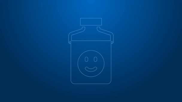 White line Antidepressants icon isolated on blue background. 4K Video motion graphic animation — Video Stock