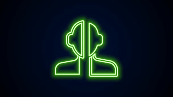 Glödande neon line Bipolär sjukdom ikon isolerad på svart bakgrund. 4K Video motion grafisk animation — Stockvideo