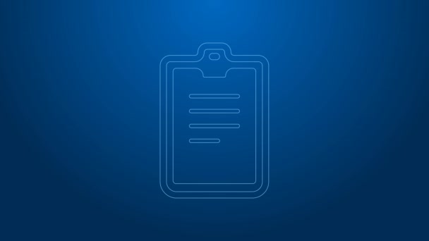White line Psychological test icon isolated on blue background. 4K Video motion graphic animation — Video Stock
