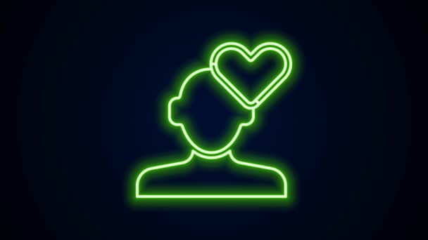 Ligne lumineuse néon Coeur brisé ou icône de divorce isolé sur fond noir. Symbole d'amour. Saint Valentin. Animation graphique de mouvement vidéo 4K — Video