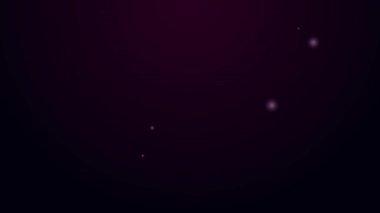 Parlayan neon hattı deneysel fare simgesi siyah arkaplanda izole edildi. 4K Video hareketli grafik canlandırması