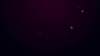 Parlayan neon hattı kimyasal formül ikonu siyah arkaplanda izole edildi. Yenilikçi tıp, sağlık, araştırma ve bilim için soyut altıgen. 4K Video hareketli grafik canlandırması
