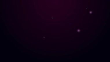 Parlayan neon hattı Aydınlık simgesi siyah arkaplanda izole edildi. 4K Video hareketli grafik canlandırması