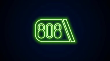 Parlayan neon hattı Drum makine müzik yapımcısı ikonu siyah arkaplanda izole edildi. 4K Video hareketli grafik canlandırması