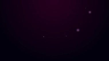 Parlayan neon hattı konser bileti simgesi siyah arkaplanda izole edildi. Konser, parti ya da festival bileti. 4K Video hareketli grafik canlandırması