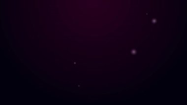 Esrar ya da kenevir ikonu içmek için siyah arka planda izole edilmiş parlak neon hattı Glass bong. 4K Video hareketli grafik canlandırması