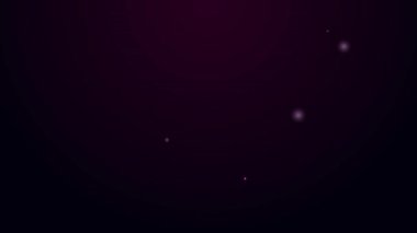 Parlayan neon hattı müzik çalar simgesi siyah arkaplanda izole edildi. Taşınabilir müzik cihazı. 4K Video hareketli grafik canlandırması