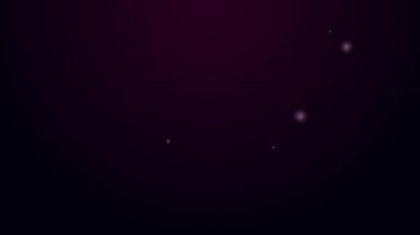 Parlayan neon hattı pirinç muşta simgesi siyah arkaplanda izole edildi. 4K Video hareketli grafik canlandırması