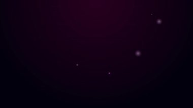 Parlayan neon hattı Drum makine müzik yapımcısı ikonu siyah arkaplanda izole edildi. 4K Video hareketli grafik canlandırması