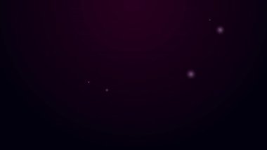 Parlayan neon çizgisi Sauna terlik simgesi siyah arkaplanda izole edildi. 4K Video hareketli grafik canlandırması