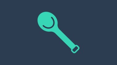 Turkuaz Sauna kepçesi simgesi mavi arkaplanda izole edildi. 4K Video hareketli grafik canlandırması